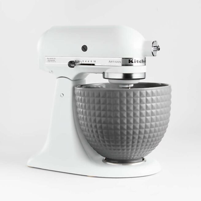 KitchenAid ® Stand Mixer Matte Grey Studded 5-Quart Ceramic Mixing Bowl